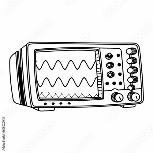 Creative Oscilloscope Vector Illustration | Clean and Modern Design for Signal Analysis, Electronic Testing, and Engineering Lab Projects