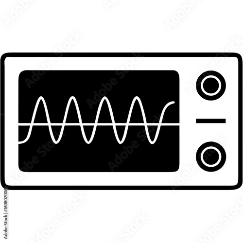 Creative Oscilloscope Vector Illustration | Clean and Modern Design for Signal Analysis, Electronic Testing, and Engineering Lab Projects
