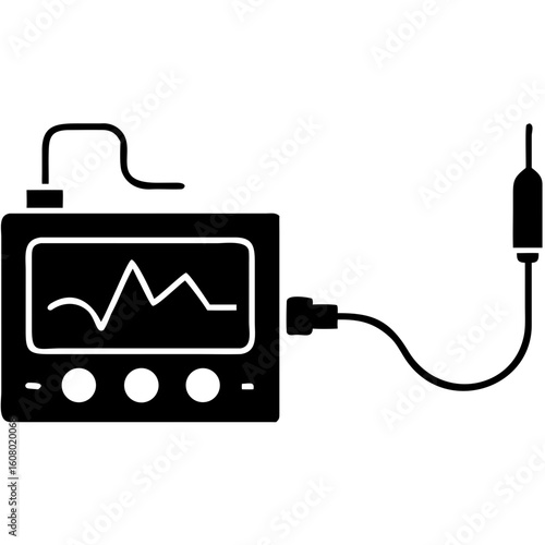 Creative Oscilloscope Vector Illustration | Clean and Modern Design for Signal Analysis, Electronic Testing, and Engineering Lab Projects