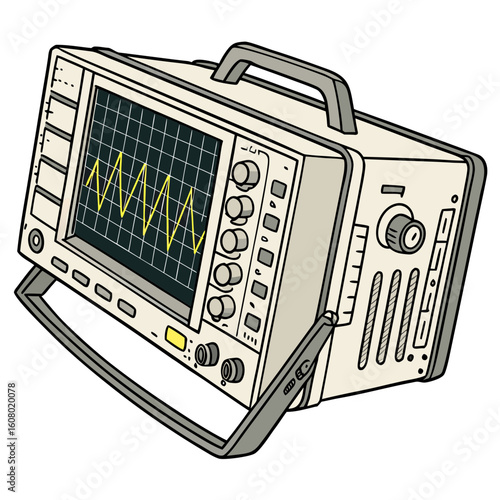 Creative Oscilloscope Vector Illustration | Clean and Modern Design for Signal Analysis, Electronic Testing, and Engineering Lab Projects