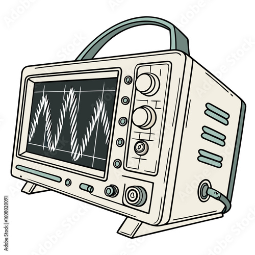 Creative Oscilloscope Vector Illustration | Clean and Modern Design for Signal Analysis, Electronic Testing, and Engineering Lab Projects