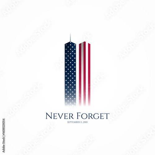 Never Forget Patriot Day September 11th background vector illustration