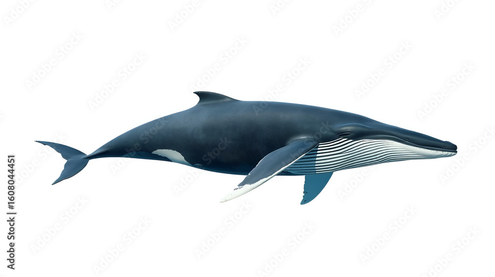 Obraz premium Fin Whale (Balaenoptera physalus), transparent background