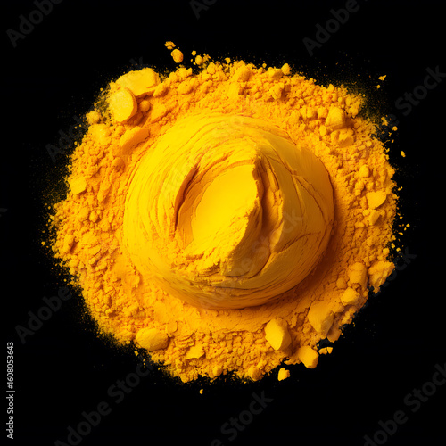 Fiery orange and yellow abstract background with burning circles of light, an explosion of sun-like energy