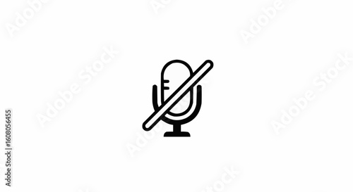 Muted microphone icon with a line through it indicating the audio is disabled and unavailable for use