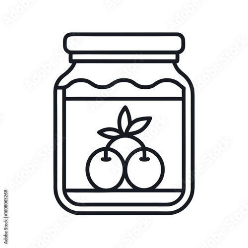 Linear style pickled food jar icon
