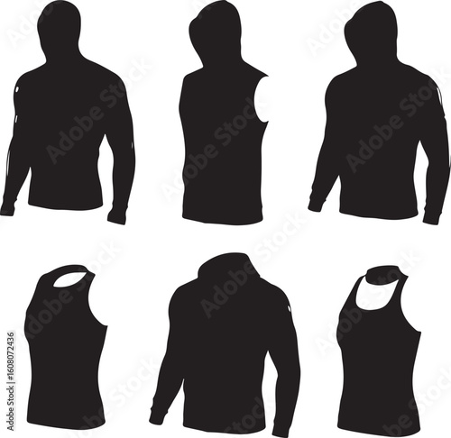 Black apparel silhouettes clothing t-shirt