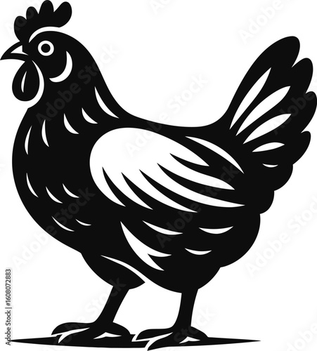 📸🐔 BOLD FARMHOUSE STYLE! This high-contrast black & white chicken vector artwork is perfect for rustic decor, apparel, branding & labels. Sharp lines & clean curves give it a modern vintage look. ✅
