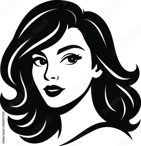 ChatGPT said:
💃 BOLD BEAUTY IN BLACK INK
Elegant female portrait in striking black and white, perfect for logos, fashion, or beauty branding. ✨Let your style speak—download this timeless vector icon 