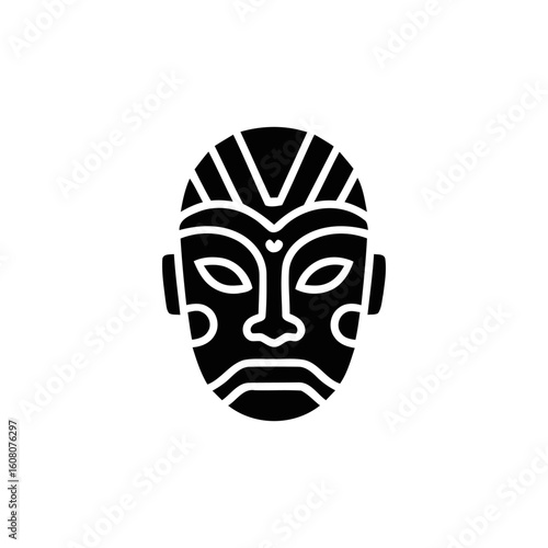 Black and white masks: a striking symbol of human expression, perfect for illustrations, theater, or Halloween designs