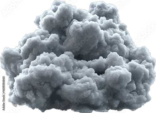Voluminous dark gray cloud formation puffy