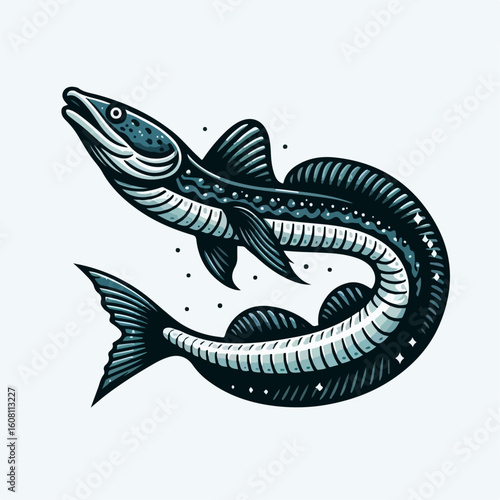 cool channa fish vector illustration