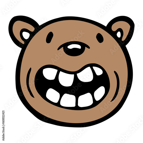 Bear Grinning Happy Cheeky Smile Teeth Teddy Funny