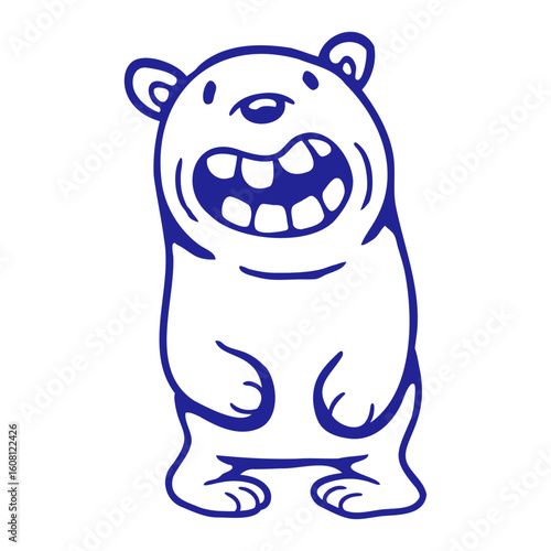 Bear Grinning Happy Cheeky Smile Teeth Teddy Funny