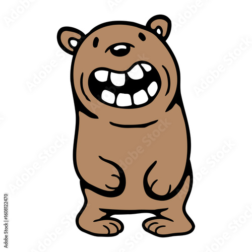 Bear Grinning Happy Cheeky Smile Teeth Teddy Funny
