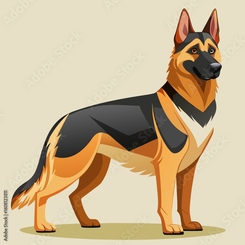 vector illustration of a german shepherd dog