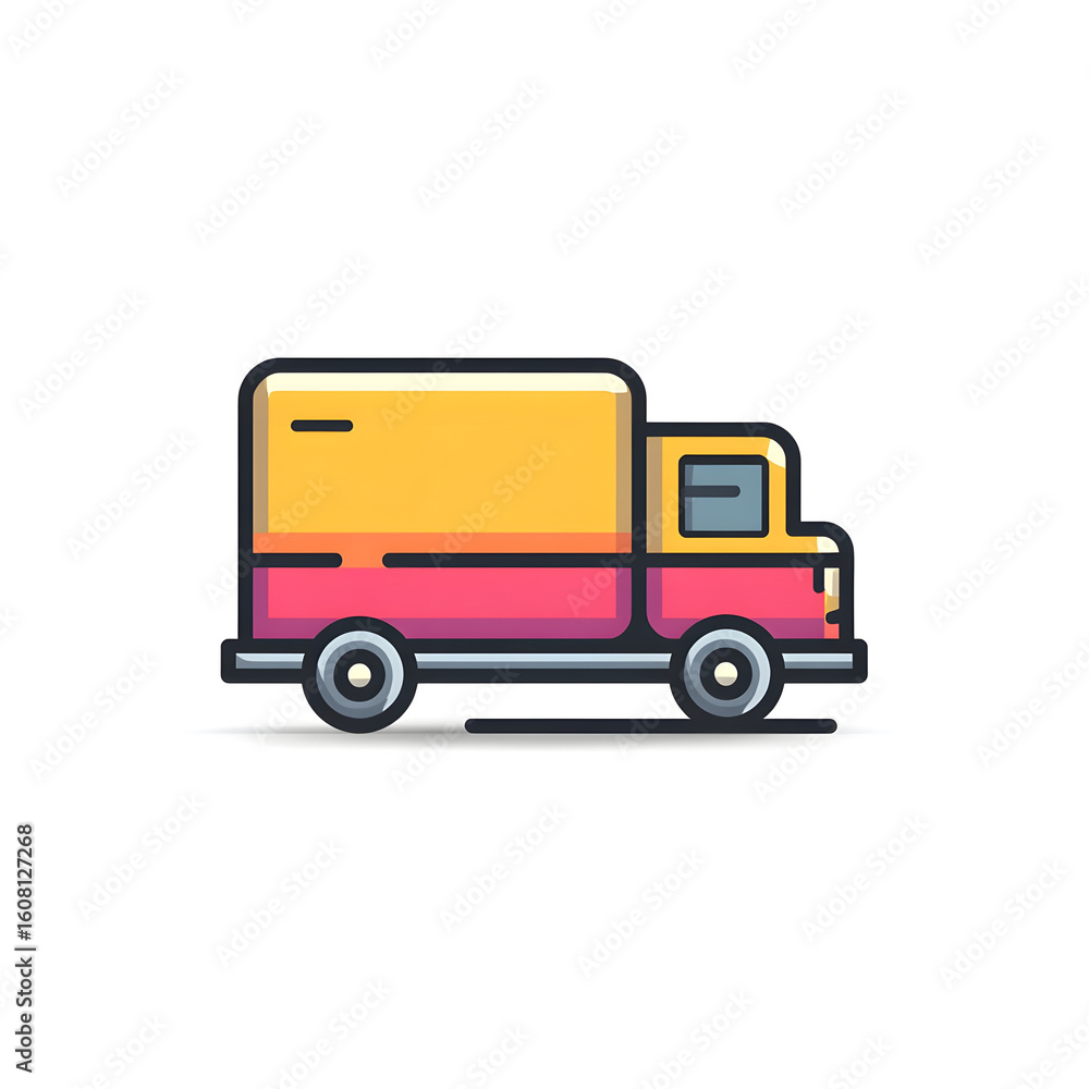 Fototapeta premium Icon of industrial delivery truck for logistics and shipping.