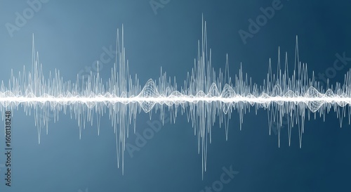 Abstract digital soundwave visualization representing audio frequency and communication technology.