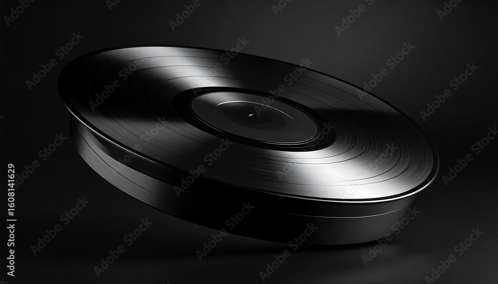 Sleek black vinyl record Sleek black vinyl record