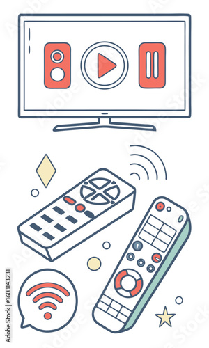 Modern flat screen television remote controls