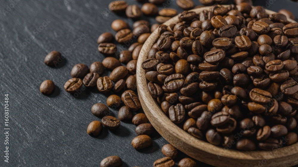 Fototapeta premium Single Coffee Bean Macro Shot White Background Product Photography