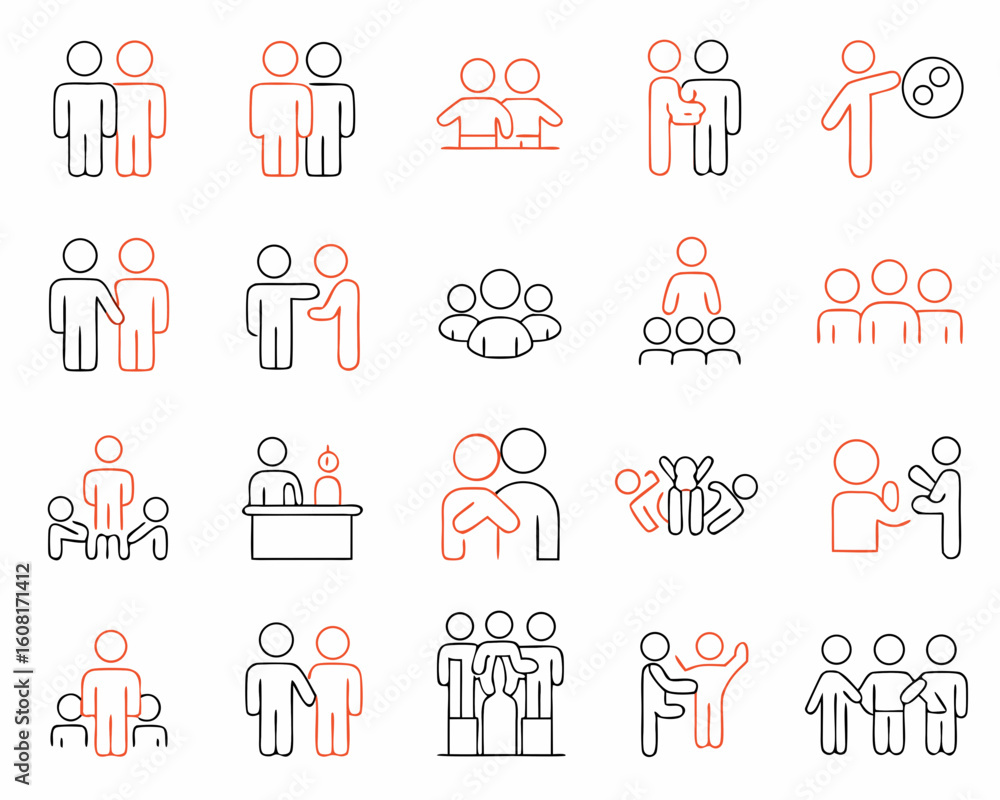 Fototapeta premium business people icons set