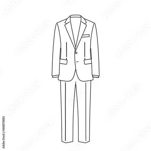 Simple Line Drawing of a Formal Business Suit