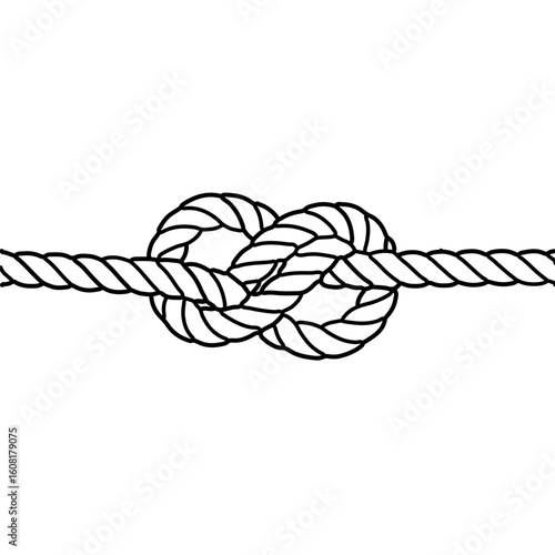 Intricate Knotted Rope Design in Simple Lines