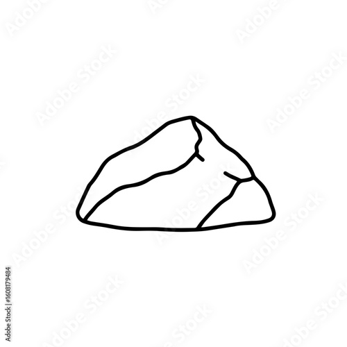 Simple Outline Drawing of a Rocky Outcropping