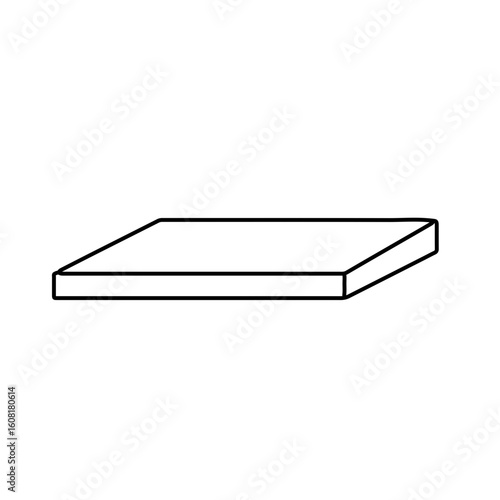 Simple Line Drawing of a Rectangular Slab, Slightly Angled