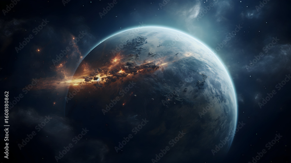 Fototapeta premium earth and moon