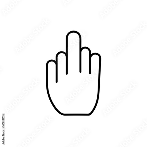 Simple Line Art Illustration of a Hand Gesture