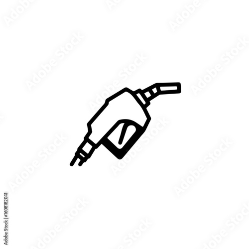 Simple Black and White Illustration of a Fuel Pump Nozzle.