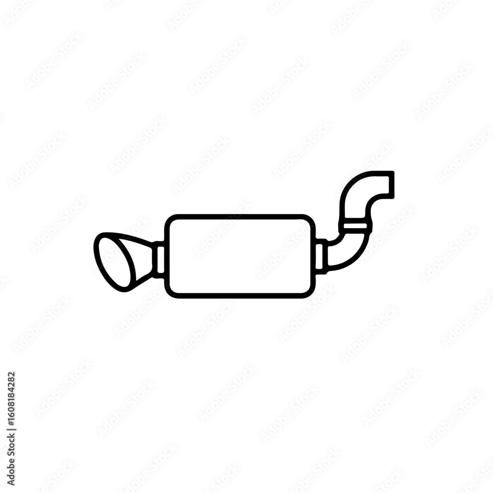 Simple Line Drawing of a Vehicle Exhaust System Simple Line Drawing of a Vehicle Exhaust System