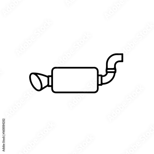 Simple Line Drawing of a Vehicle Exhaust System