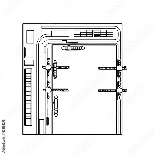 Aerial View of a Port with Docked Vessels and Docks
