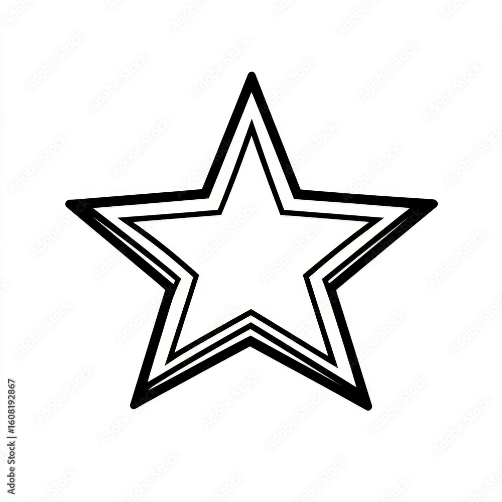 Bold outlined star within a star Bold outlined star within a star
