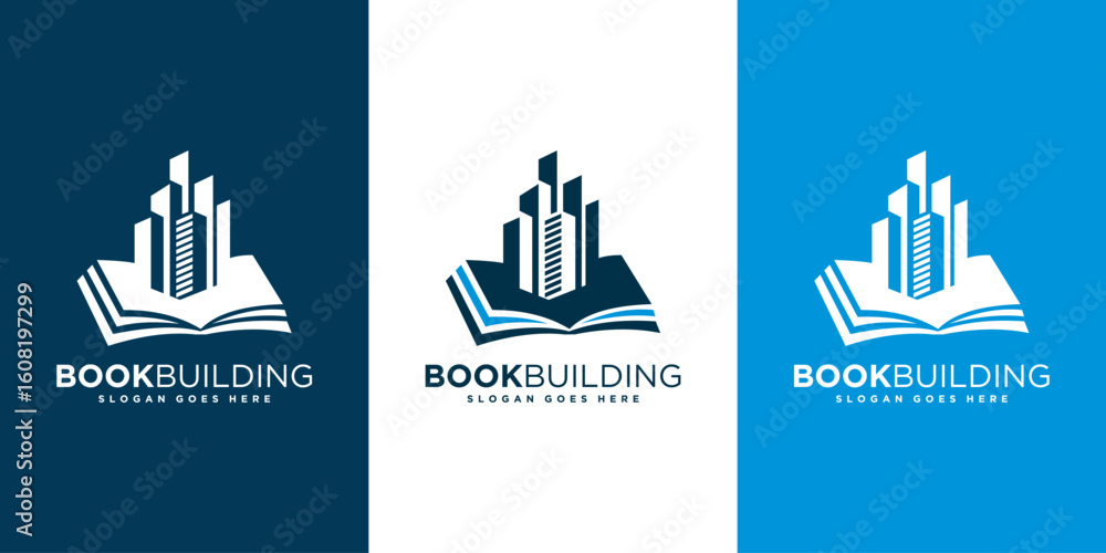 Obraz premium book building logo design vector