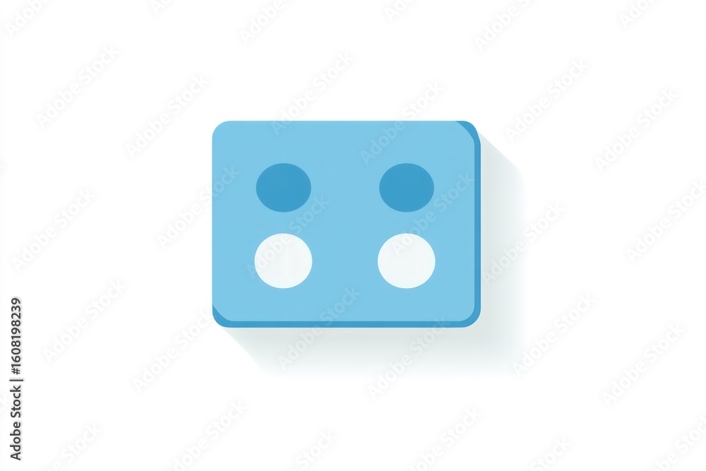 Light-blue square icon with four circles, two shaded, two light Light-blue square icon with four circles, two shaded, two light