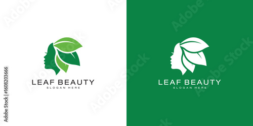 leaf beauty logo vector design template