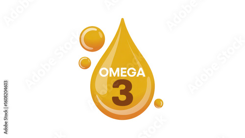 Discover the Power of Omega 3 A Vibrant Symbol of Healthy Fats and Wellness for Product Packaging and Dietary Supplements Marketing Material to Promote Health