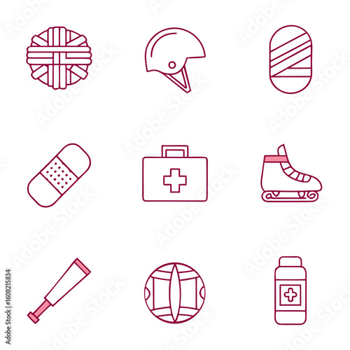 Sports Injury And Safety Icons medical health