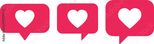 Social Media Like Notification Icons. like button icon, like icon set, social media icon, like heart icons set.