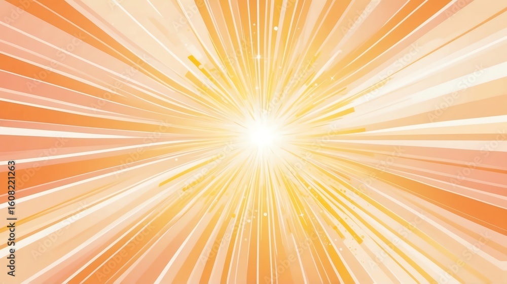Obraz premium Abstract Yellow Light Burst Background with Radial Stripes and Sparkles