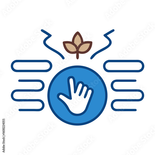 A captivating vector illustration highlighting an intuitive touch interface. It showcases a delicate hand icon gently poised above a dynamic, user-friendly interactive design.