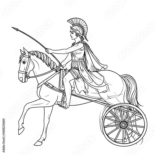 Spartan warrior on chariot