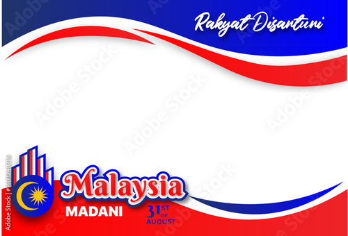 malaysia independence day red and blue banner