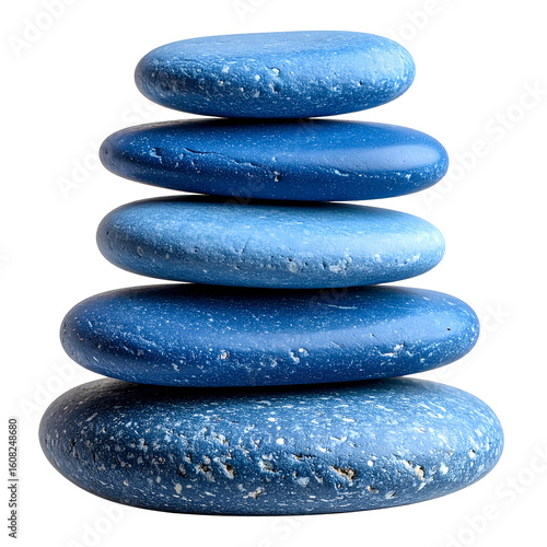Zen Balance: A stack of serene, smooth, blue stones evokes a sense of tranquility, balance, and natural harmony.