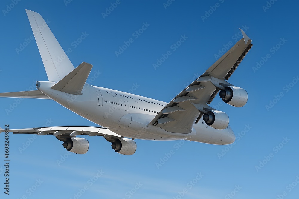 Obraz premium Passenger Airplane Flying in Clear Sky