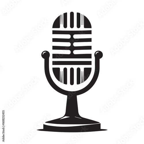 microphone   vector silhouette  Graphic white background design 